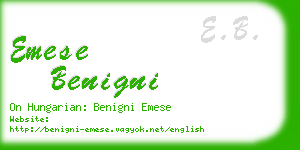 emese benigni business card
